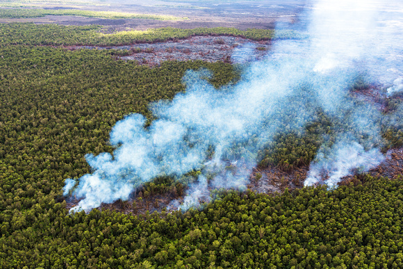 Lava flow from Kilauea shot from helicopter