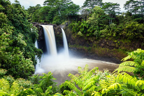 Rainbow Falls in Hilo roils after 23" of rain in two days