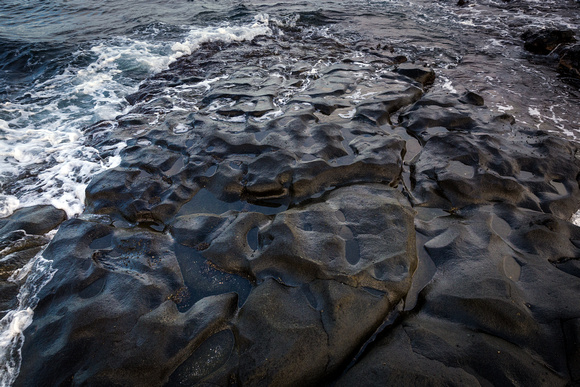 Ocean sculpted lava in Kiholo Bay